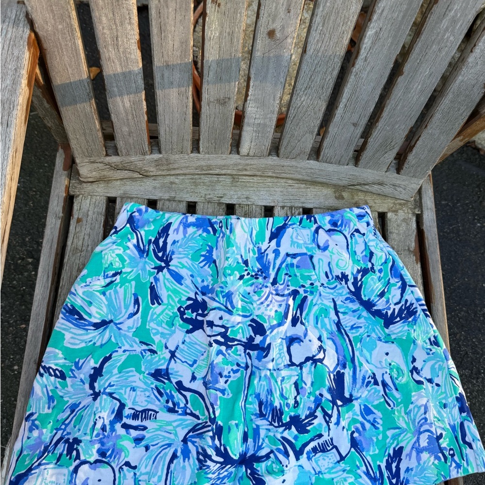 Lilly Pulitzer Blue and Green Patterned Skirt
